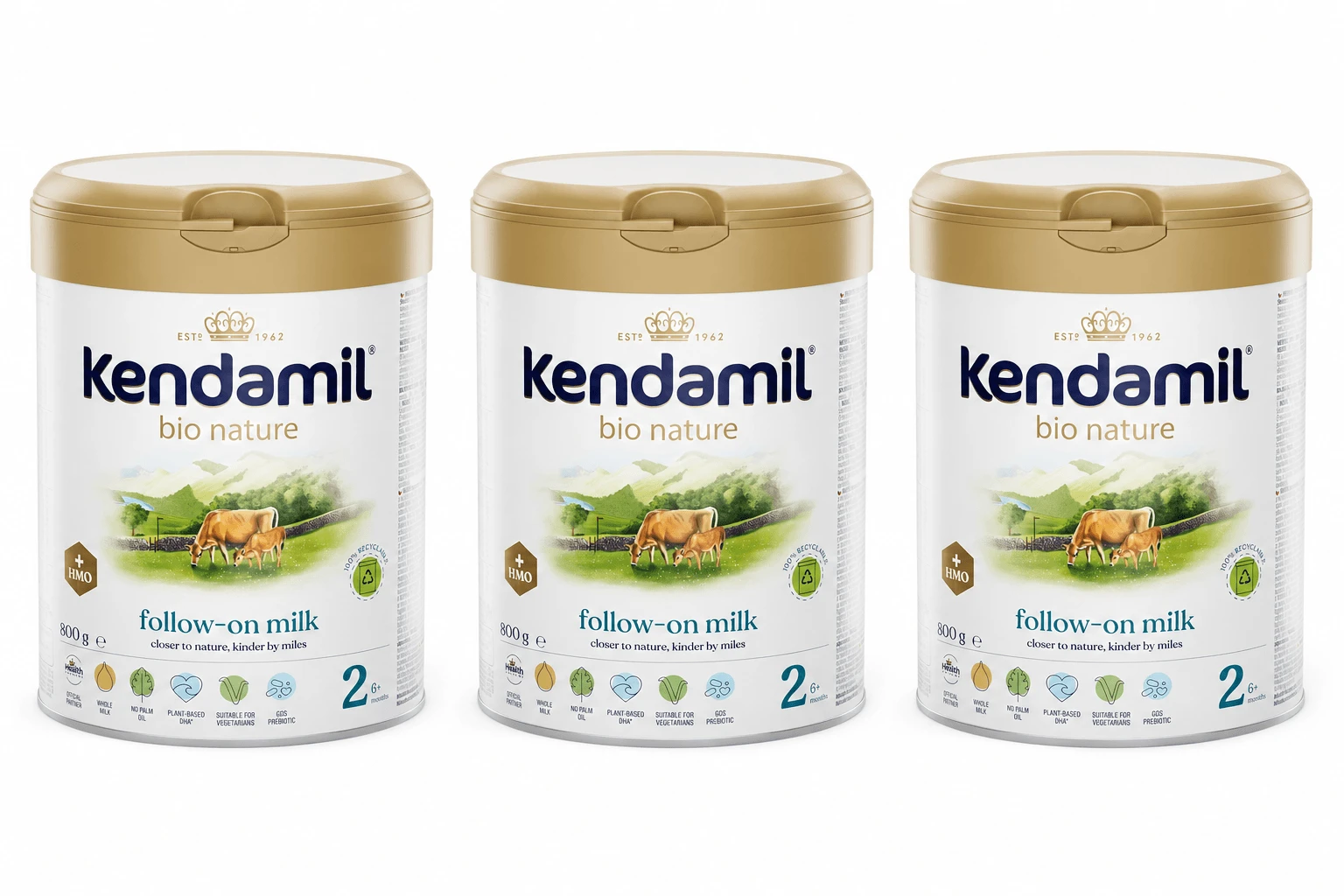 Kendamil Bio Nature 2 HMO+, ab 6 Monaten, 3 x 800 g, Kendal Nutricare