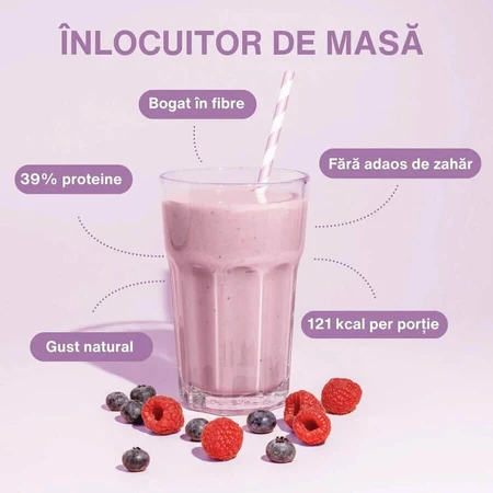 Frullato dietetico al mirtillo e lampone, 12 bustine da 32 g, Nupo