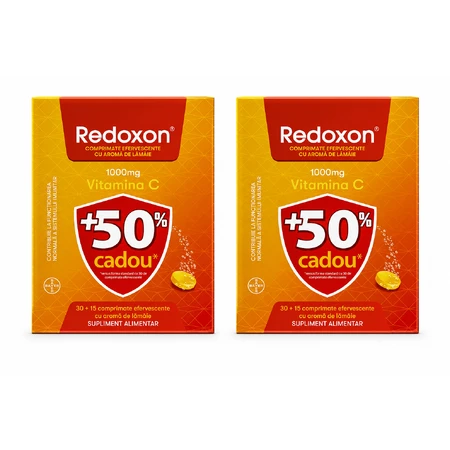 Redoxon con vitamina C, 1000 mg, 2 x 45 comprimidos efervescentes, sabor a limón, Bayer
