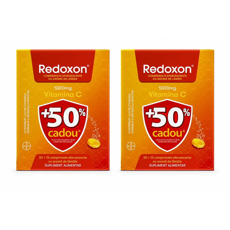 Redoxon con vitamina C, 1000 mg, 2 x 45 comprimidos efervescentes, sabor a limón, Bayer