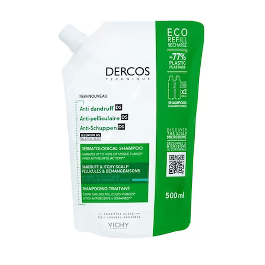 Vichy Dercos Anti-Materie Shampoo für normales/fettiges Haar, Öko-Format, 500 ml