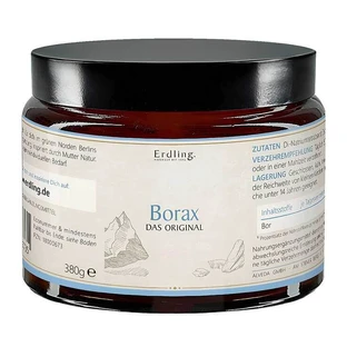 Polvere di borace, tetraborato di sodio, puro, vegano, Erdling, 380 g in polvere