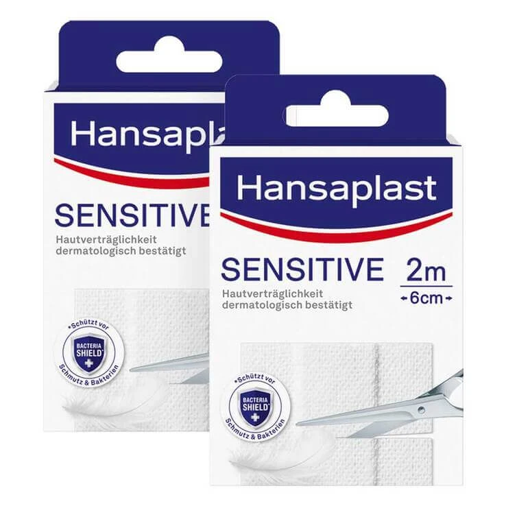 Hansaplast Sensitive Pflaster hypoallergen 6 cmx2 m, 2 St Pflaster