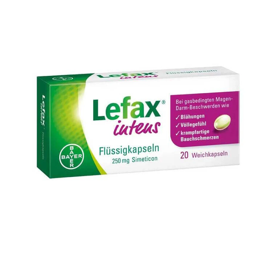 Lefax intens, capsule lichide cu 250 mg simeticon, 50 de capsule moi