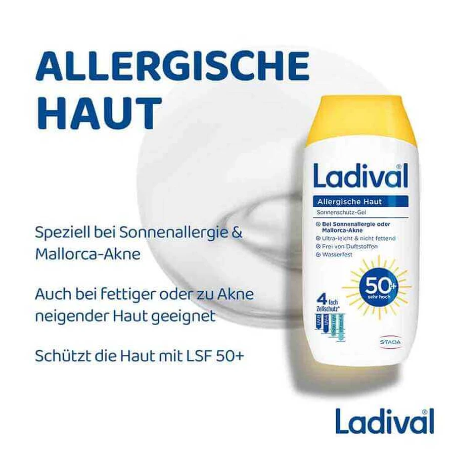 Ladival Sun Protection Gel for Sensitive Skin SPF 50+, 2x200 ml gel