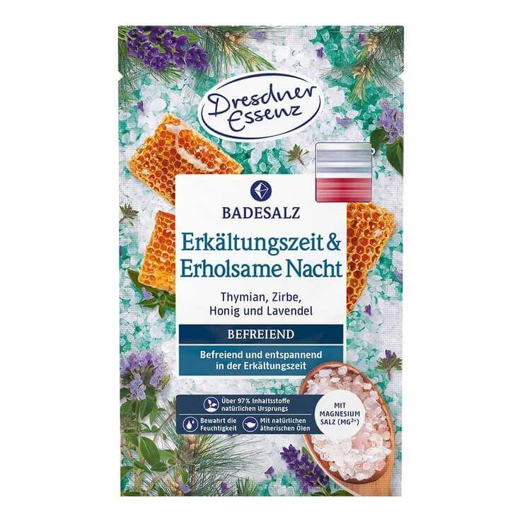 DE Badesalz Erkältungszeit & erholsame Nacht, 60 g Bad