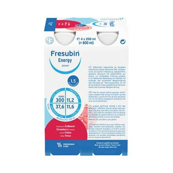 Fresubin Energy Drink Erdbeere Trinkflasche, 6X4X200 ml Lösung