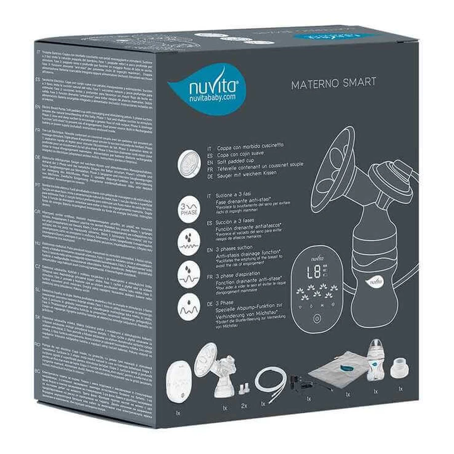 Pompă de lapte electrică trifazică Nuvita Materno Smart, 1 buc., fără specificări