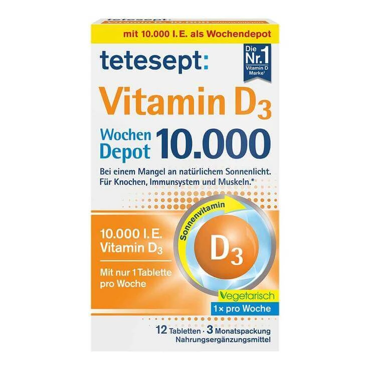 Tetesept Vitamin D3 10.000 Filmtabletten, 12 St Filmtabletten