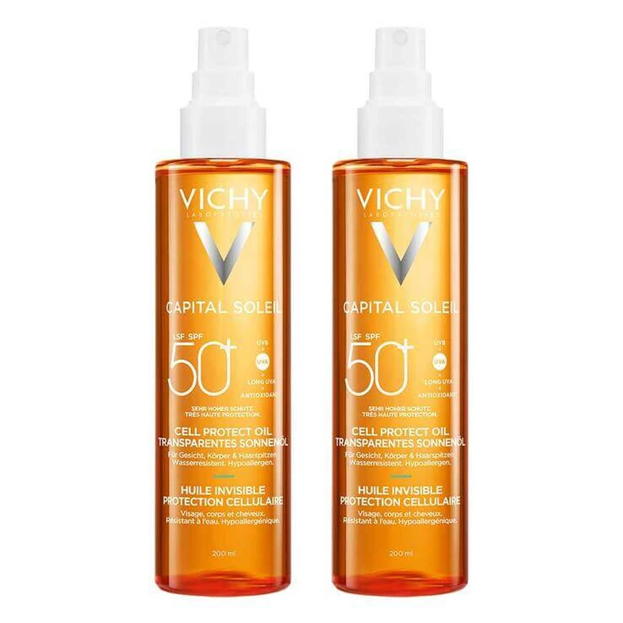 Vichy Capital Soleil Cell Protect Oil SPF 50, 2 x 200 ml ulei