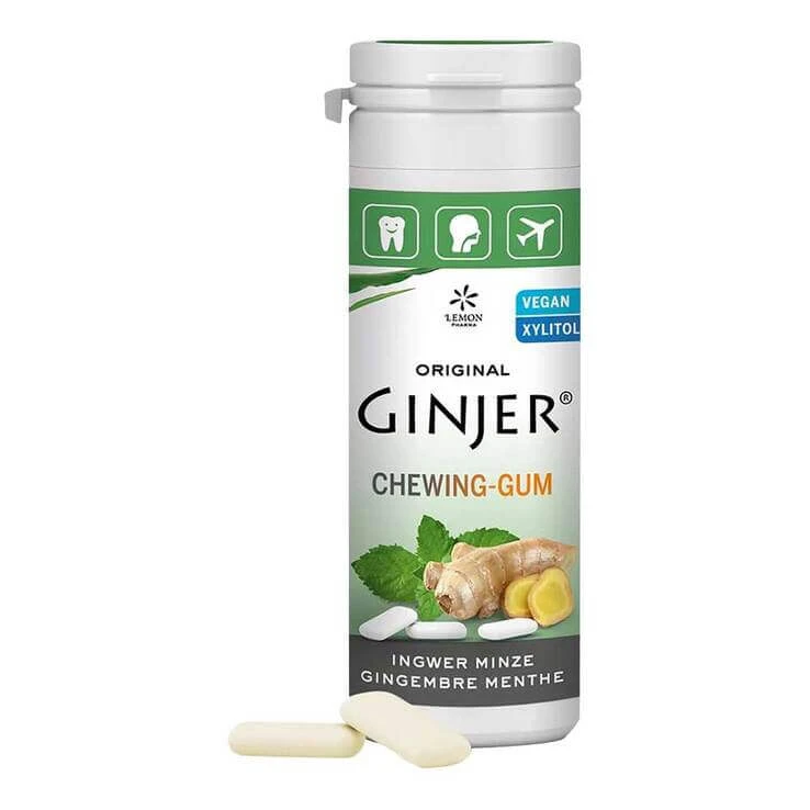 Ingwer Ginjer Kaugummi Minze, 30 g Kaugummi