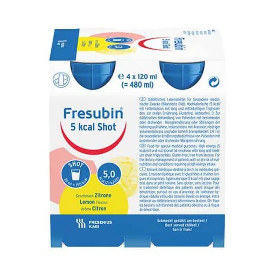 Fresubin 5 kcal SHOT Lemon, soluție, 24 x 120 ml soluție