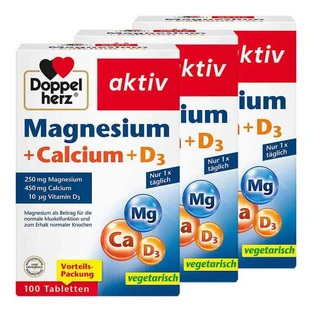 Doppelherz Magnesium + Calcium + D3 Tabletten, 3x100 St Tabletten