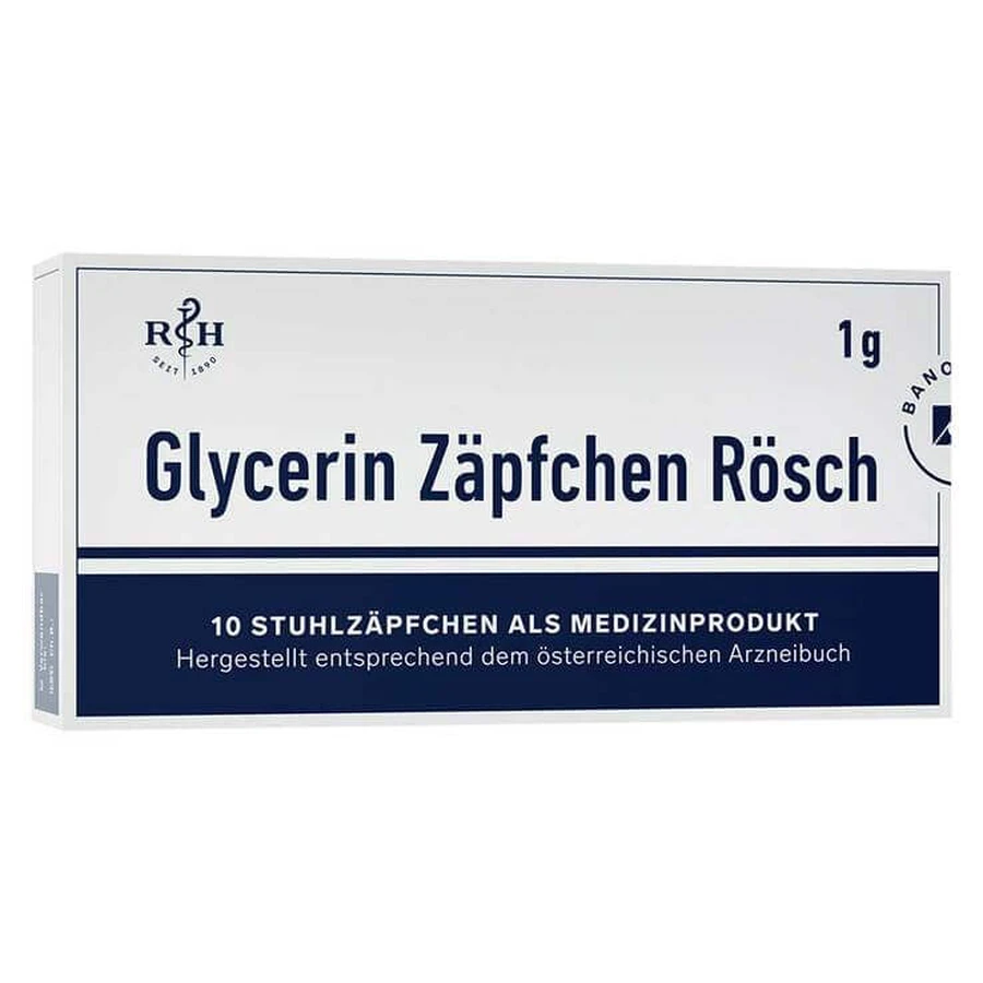 Supozitoare cu glicerină Rösch 1 g împotriva constipației, 100 de supozitoare