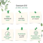 Complejo de coenzima Q10 y ubiquinona, 200 mg, cápsulas veganas, 120 cápsulas