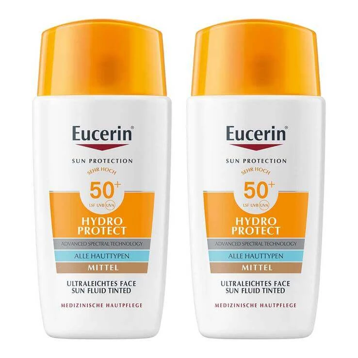 Eucerin Sun Fluid Hydro Protect Face mittel LSF50 +, 2x50 ml Creme