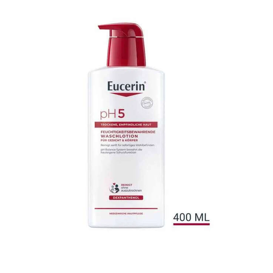 Lotion nettoyante Eucerin pH5 pour peaux sensibles, gel douche 2 x 750 ml