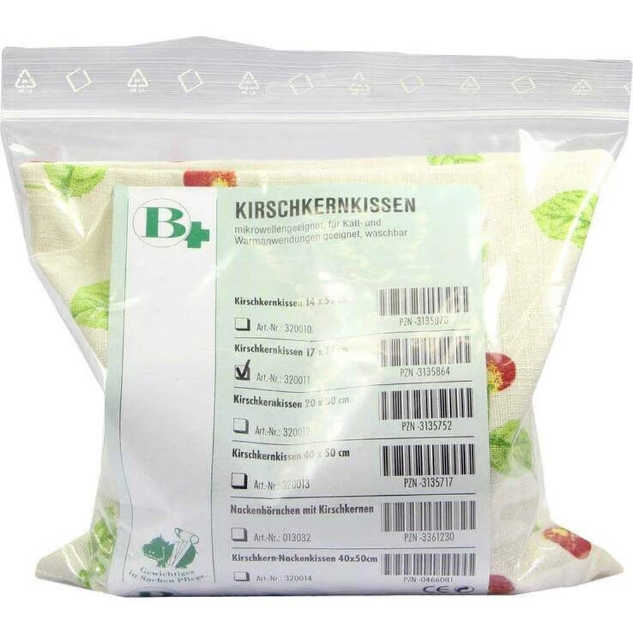 Kussen met kersenpitten 17x17 cm, 1 stuk (kleur afhankelijk van voorraad)