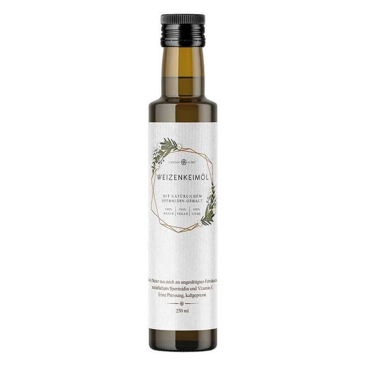 Weizenkeimöl kaltgepresst Spermidin Nordic Pure, 250 ml Öl