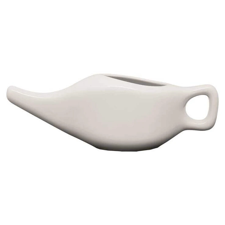Jarra para enjuague nasal, jarra Neti, porcelana blanca, 1 unidad (tal cual)
