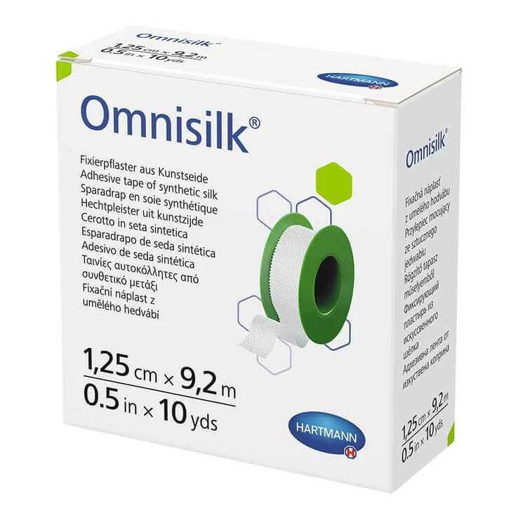 Omnisilk Fixierpflaster Kunstseide 1,25 cmx9,2 m, 1 St Pflaster