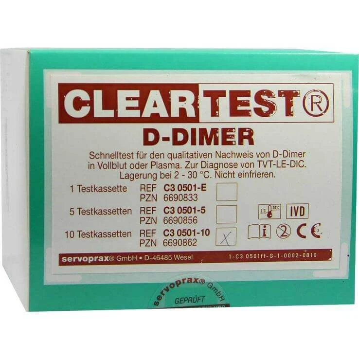 D Dimer Cleartest Vollblut Tvt LE Dic, 1 St Test