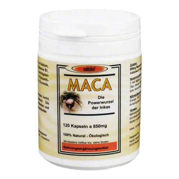 Maca Kapseln 850 mg Macawurzelpulv.a.Ökoanbau, 120 St Kapseln