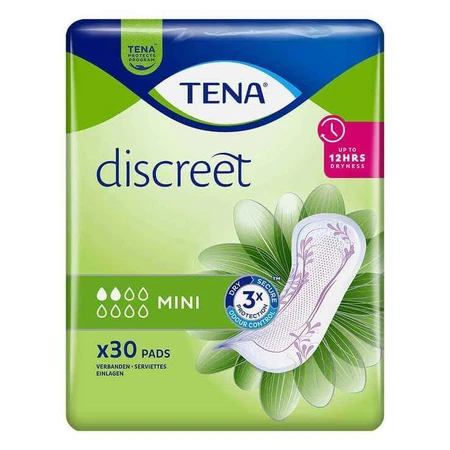Absorbante TENA® discreet Mini pentru incontinență, 6 x 30 buc.