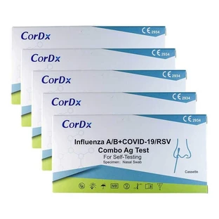 Cordx Influenza A / B + Covid-19 / RSV Combo Ag Laie Kombi Nasentest, 3x1 St Test