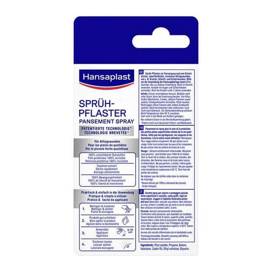 Hansaplast Second Skin, apósito protector en spray, 2 frascos de 40 ml