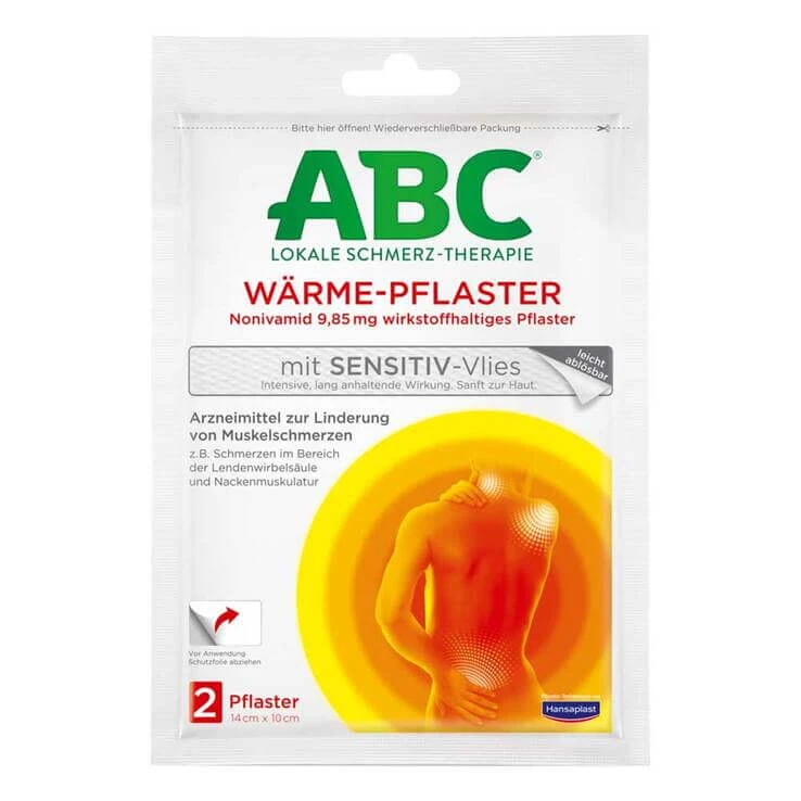 ABC Wärme-Pflaster sensitive-Vlies Hansaplast med, 2 St Pflaster