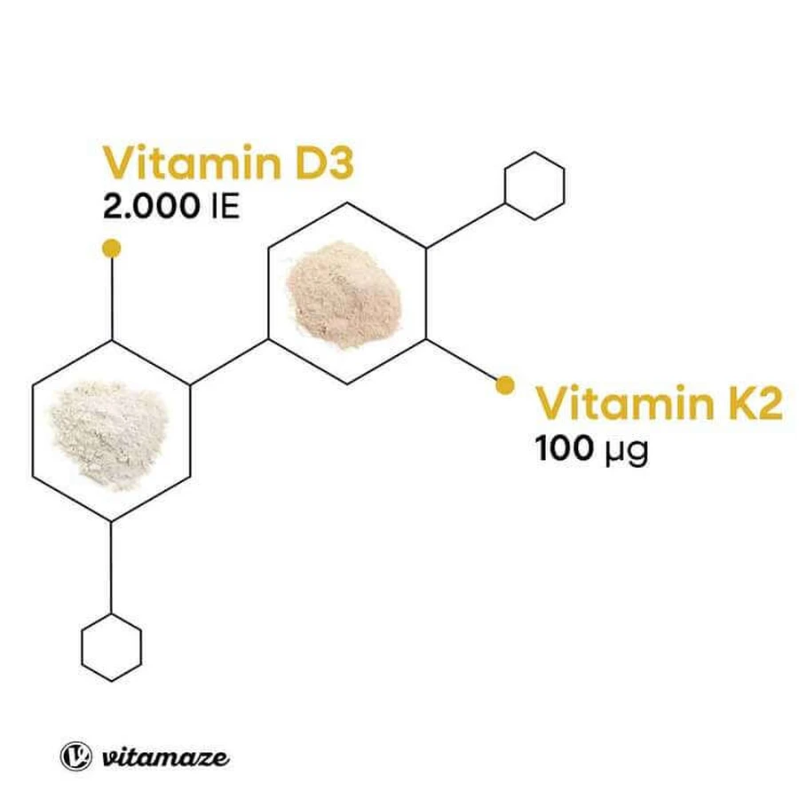 Vitamine D3 K2 2000 IE / 100 µg, extra krachtige tabletten, 240 tabletten