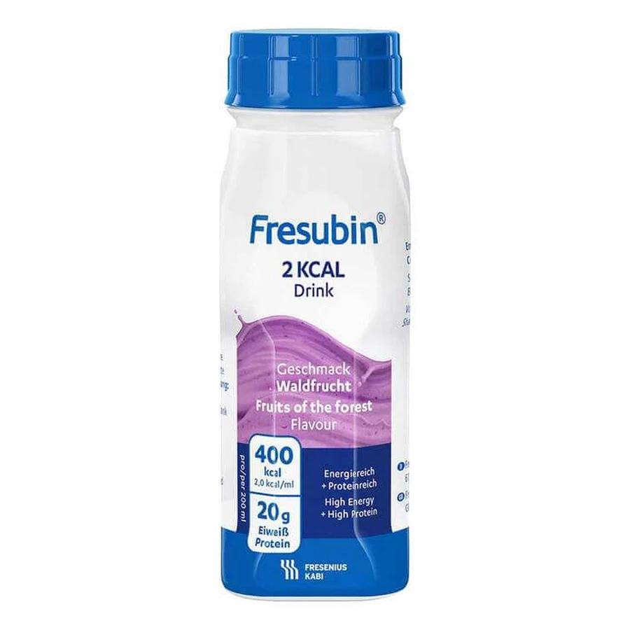 Fresubin 2 kcal Drink cu aromă de fructe de pădure, sticlă de băut, 24 x 200 ml soluție orală