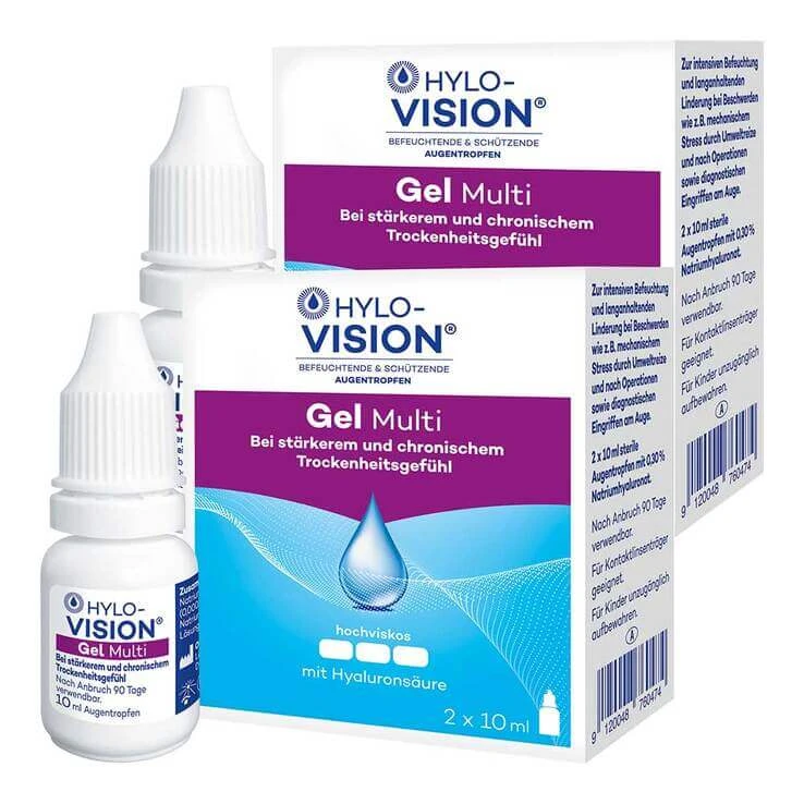 Hylo-Vision Gel Multi Augentropfen, 2x20 ml Augentropfen