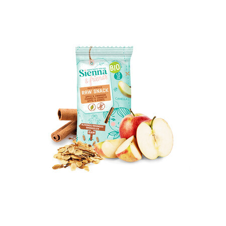 Snack raw vegan Bio cu mar si scortisoara, 3 ani +, 20 g, Sienna & friends