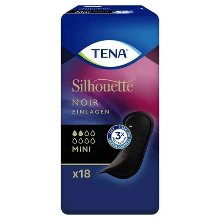 TENA® Silhouette NOIR Mini – tampoane pentru incontinență, 6X18 buc.