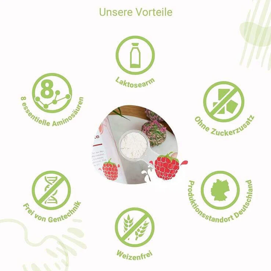 Poudre de protéine de lactosérum isolée « For You » au yaourt et à la framboise, 600 g