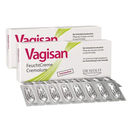 Vagisan Moisturizing Cream Cremolum, 2 x 16 vaginal suppositories