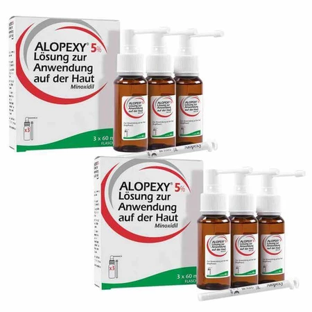 Alopexy 5% soluție, 3 x 60 ml soluție