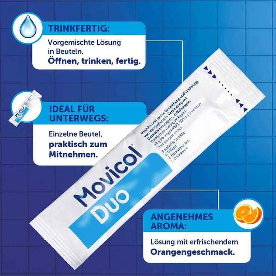 Movicol Duo kant-en-klare drank in zakjes, 20 zakjes orale oplossing
