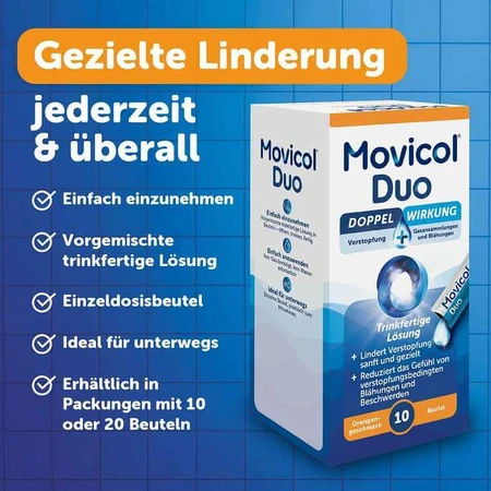 Movicol Duo kant-en-klare drank in zakjes, 20 zakjes orale oplossing