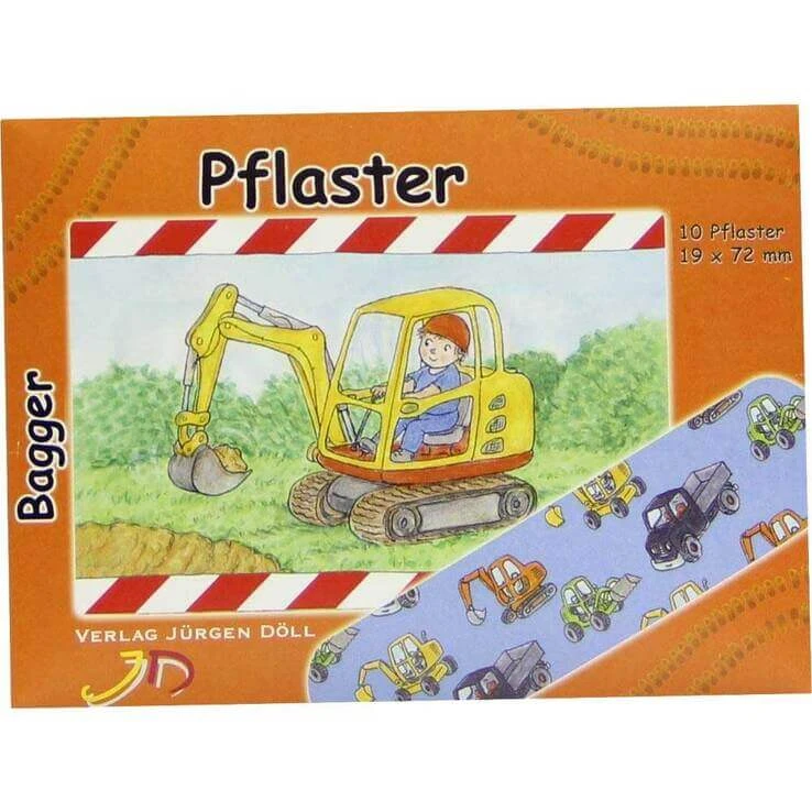Kinderpflaster Bagger Briefchen, 10 St Pflaster