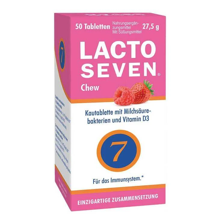 Lacto Seven Chew laktose-, gluten-, zuckerfreie Kautabletten, 50 St Kautabletten