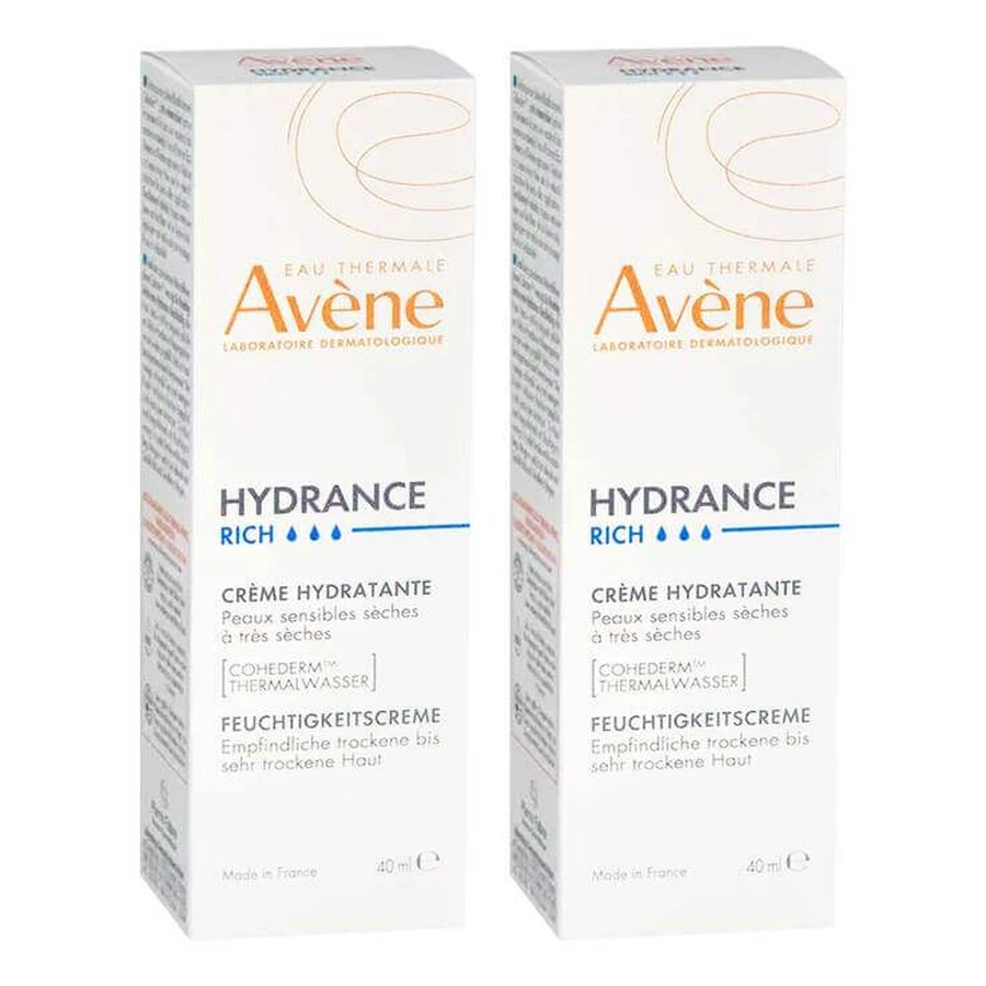 Crema hidratante rica Hydrance de Avene, 2 x 40 ml