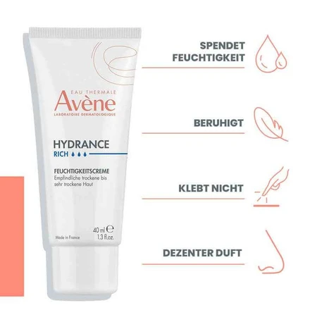 Crema hidratante rica Hydrance de Avene, 2 x 40 ml