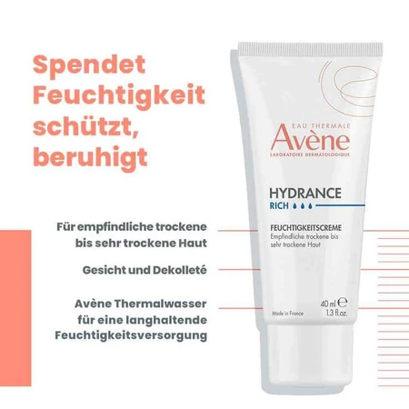 Crema hidratante rica Hydrance de Avene, 2 x 40 ml