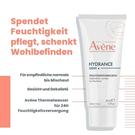 Avene Hydrance, emulsie hidratantă ușoară, 2 x 40 ml emulsie