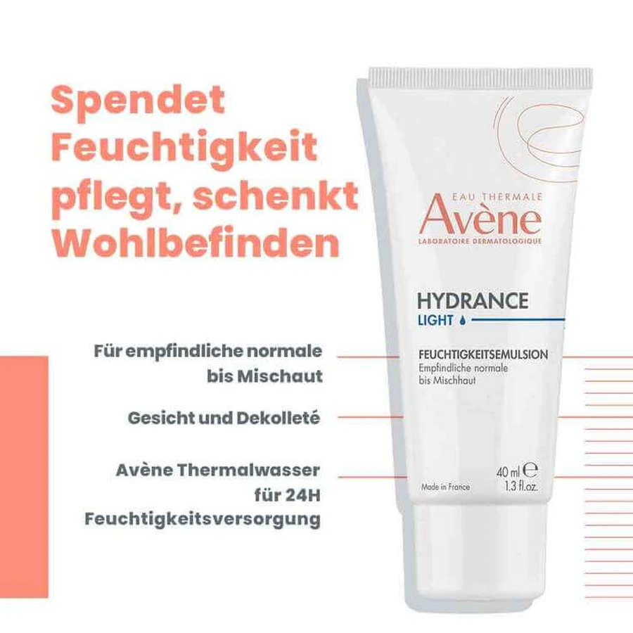 Avene Hydrance, emulsie hidratantă ușoară, 2 x 40 ml emulsie