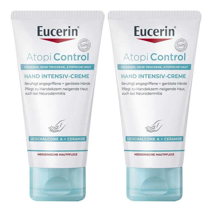 Eucerin Atopicontrol Intensieve Handcrème, 2 x 75 ml crème