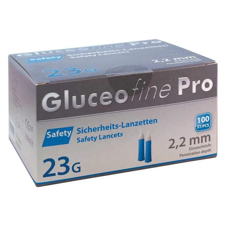 Gluceofine® Pro Safety Sicherheits-Lanzetten 23 G 2,2 mm, 100 St Lanzetten